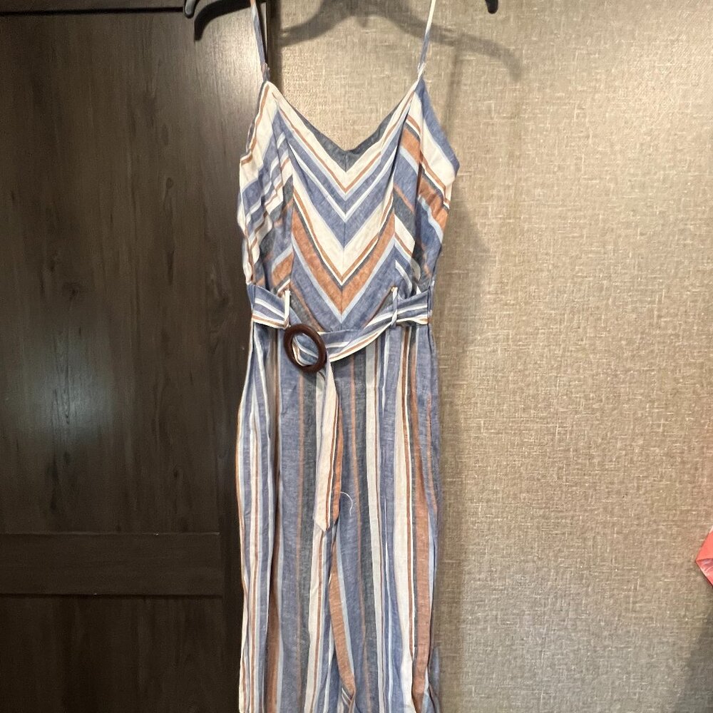 NWT - Monteau - Striped - Jumpsuit Linen - Medium